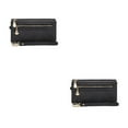 thumbnail image 3 of Qarigey Cartera de mujer portátil Vintage Color sólido carpeta de fotos bolsillo con cremallera niñas monedero Notecase regalo de Negro 2piezas, 3 of 6