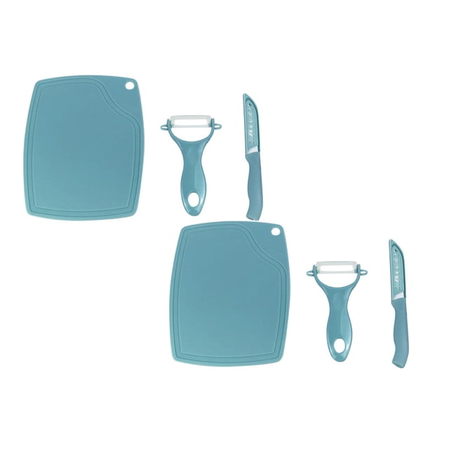 Oleegame 2PC Vegetable Peeler Stainless Steel Ceramic Set With Fruit Vegetable Peeler Knife Mini Cutting Board Colorful Kitchen Tools 3PCS
