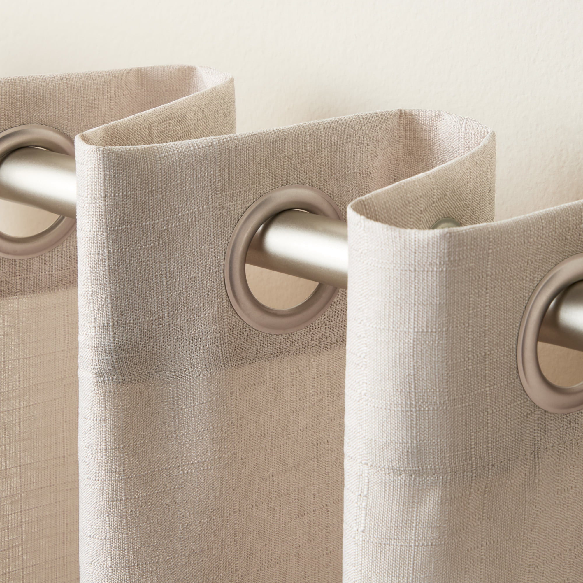 Exclusive Home Loha Linen Grommet Top Curtain Panel Pair, 54"x63", Vintage Linen