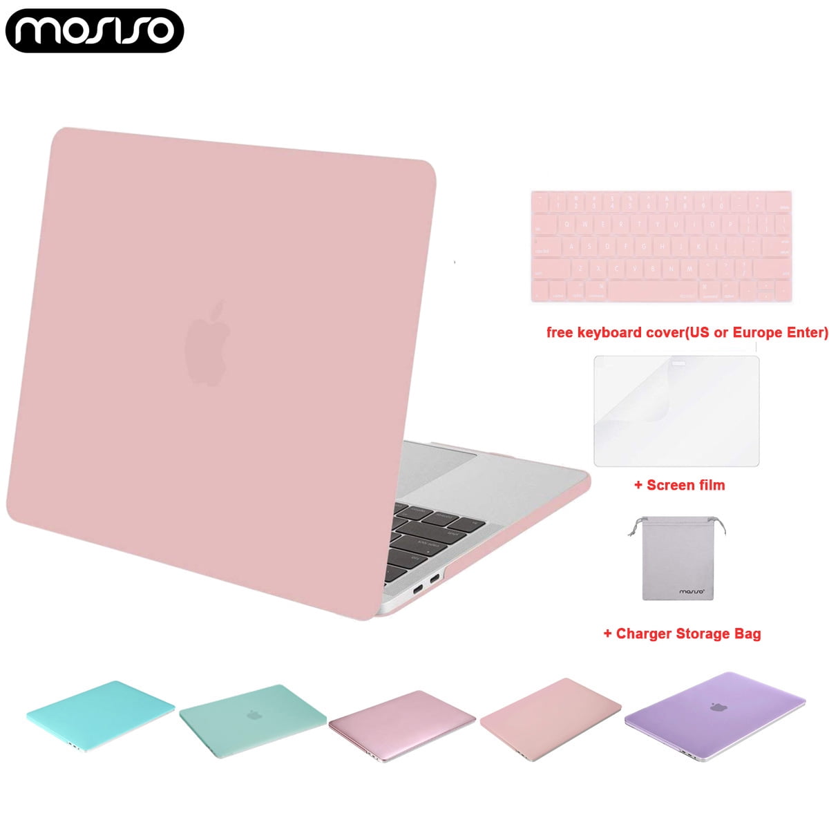 KB Cover LCD for New Macbook Pro 13 A1708 A1706 Rubberized See Thru Hard Case 