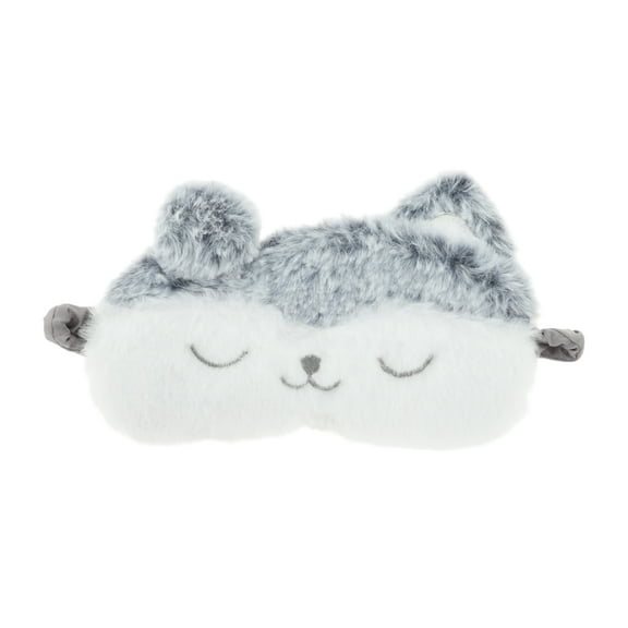 Unique Bargains 1 Pc Durable Dog Eye Mask for Travel Gray White Fleece