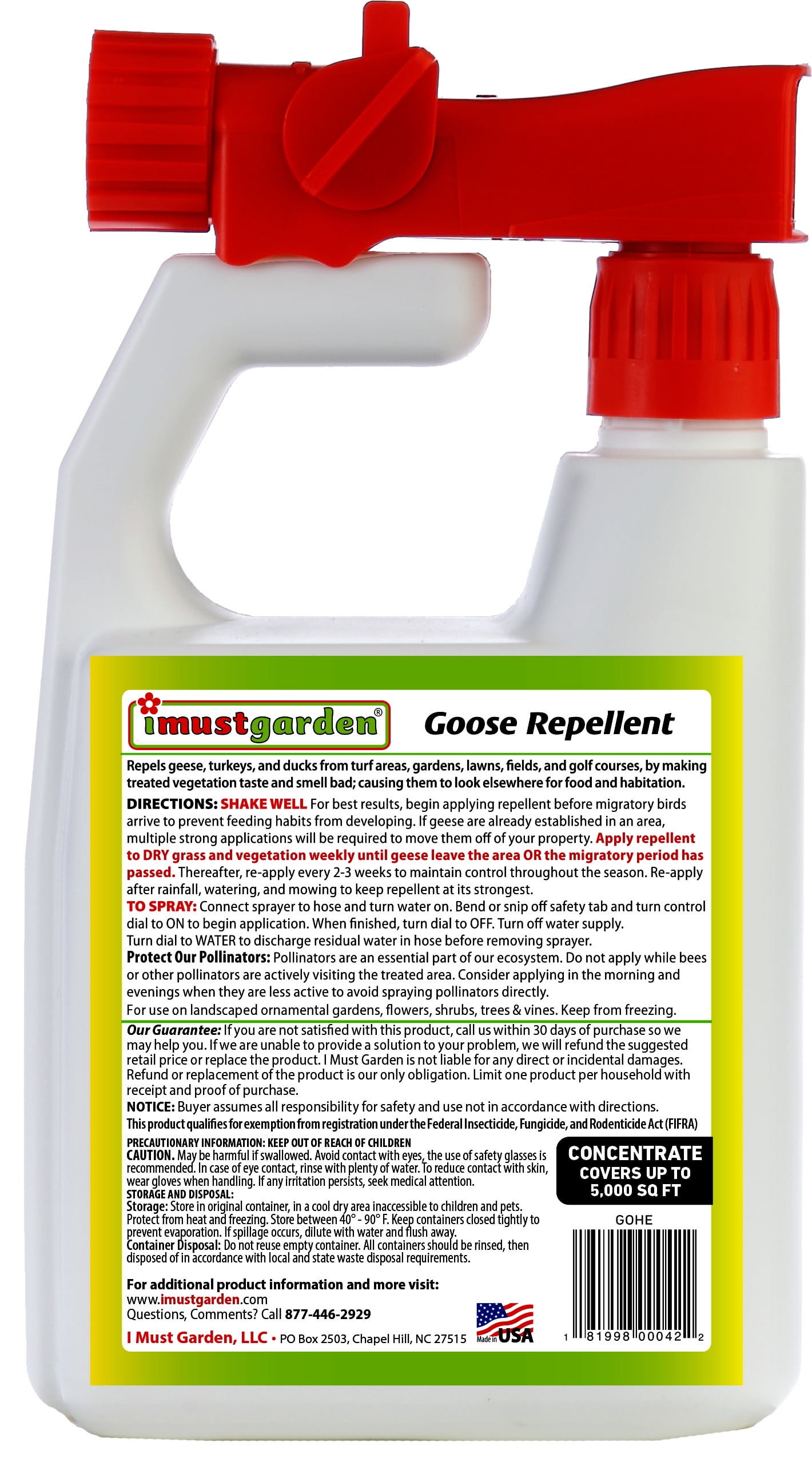 I Must Garden Goose Repellent: 32oz Hose End Concentrate
