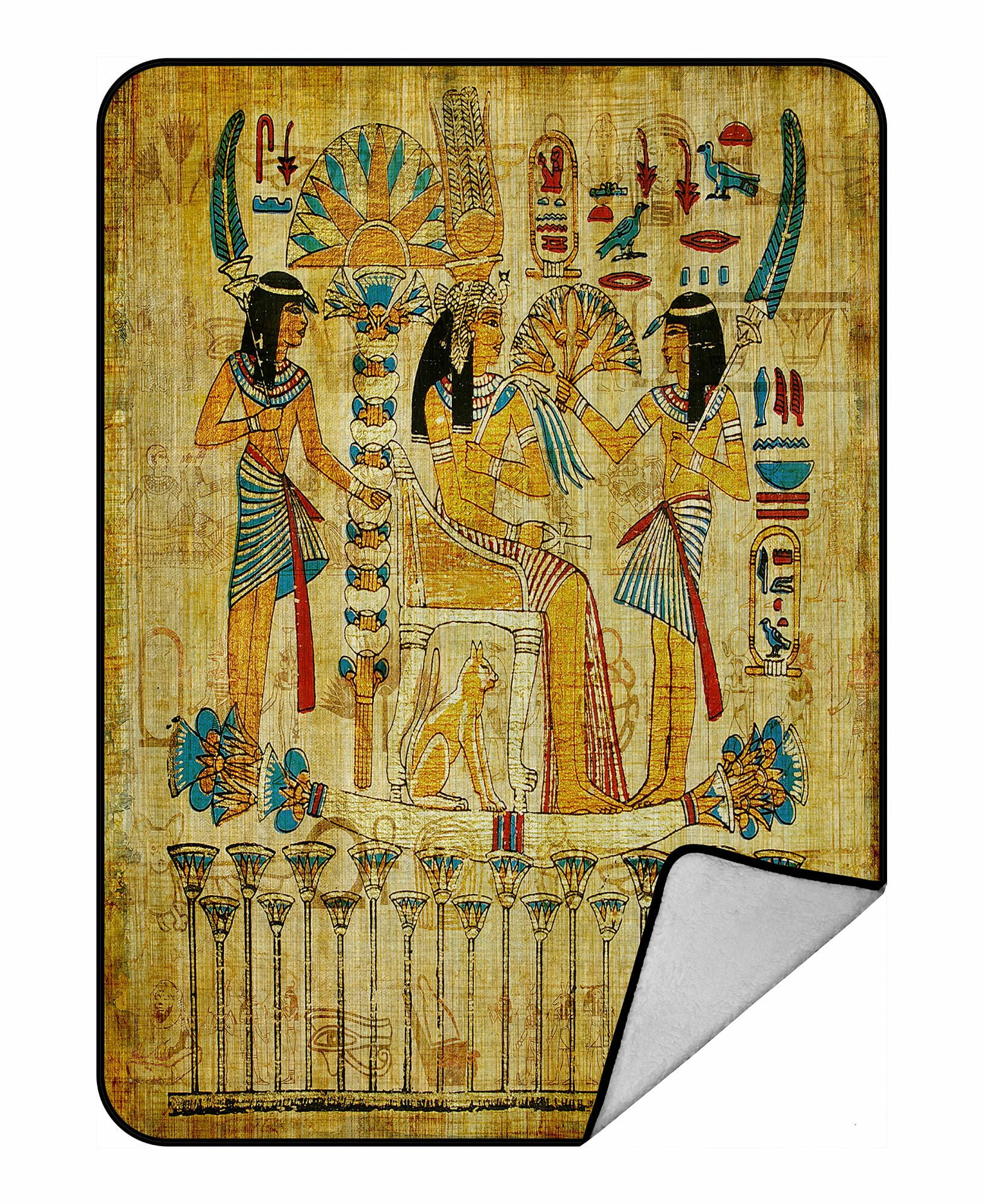 ABPHQTO Old Egyptian Papyrus Fleece Blanket Fleece Back Throw Blanket