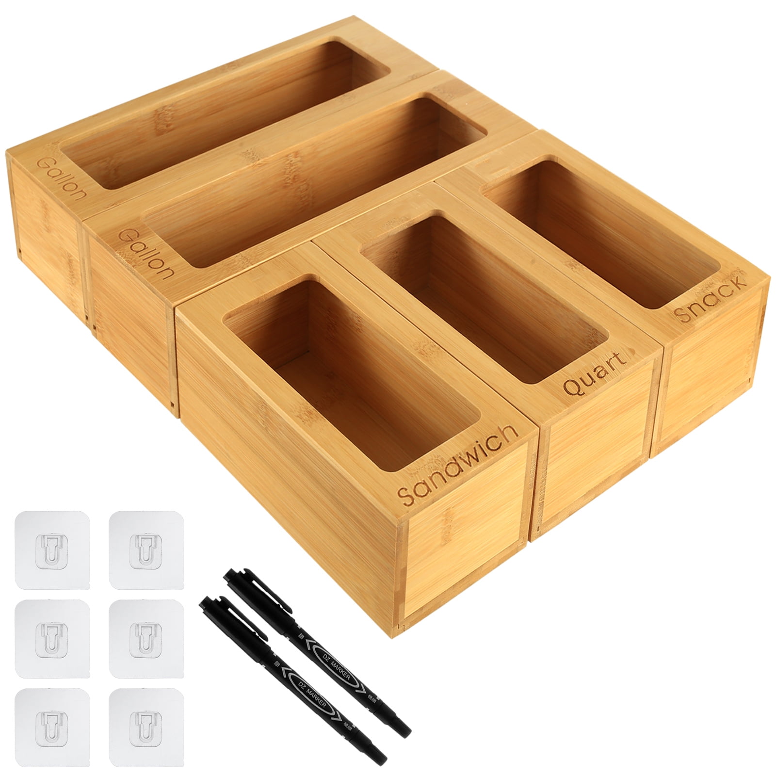 Bamboo Ziplock Bag Storage Organizer for Drawer Dominican