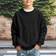 thumbnail image 3 of Kezqiaxn Teen Boy Clothes Long Sleeve Crewneck Sweatshirt with Pocket Fall Fashion Basic Pullover Tops School Kids Clothes Size 5-16, 3 of 6