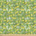thumbnail image 2 of Flower Fabric by the Yard Upholstery, Pile of Chrysanthemum Flowers Cut Plucked Foliage Scattered on Abstract Background, Decorative Fabric for DIY and Home Accents, Multicolor by Ambesonne, 2 of 5