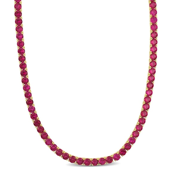 Everly Women's Cubic Zirconia Yellow Gold Plated Tennis Necklace