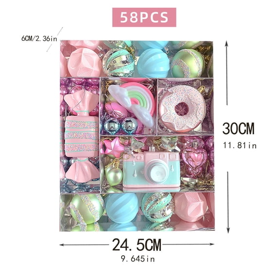 Ltvvegg 58 Pcs Candy Land Christmas Ornaments Decoration,Hanging Candy Cane Crafts for Xmas Tree Decor Ideal for Xmas Weddings Home Party