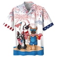 thumbnail image 3 of Camisetas estampadas en 3D con la bandera de EE. UU. a la moda para hombres, ropa divertida con estampado de perro y animal, camisetas hawaianas de manga corta para playa, vacaciones, Y2k, 3 of 4