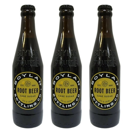 (3 Pack) Boylan Root Beer Soda, 12 Fl Oz