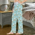 thumbnail image 4 of FREEAMG Chic Lifelike Floral Pattern Drawstring Lounge Wide Leg Pajama Sleepwear Bottom, 4 of 5