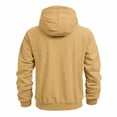 thumbnail image 4 of ZHOUCHANKIDS Autumn and Winter Men's Solid Color Zipper Sweatshirt Padded Hoodie Khaki Large, 4 of 4