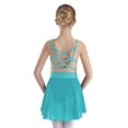 thumbnail image 2 of TiaoBug Kids Girls Sparkly Rhinestone Ballet Dance Dress Skirted Leotard Lyrical Latin Dance Costume Blue Green 8, 2 of 7