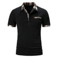 thumbnail image 1 of RKSTN Polo pour Homme Mode Décontractée Polo à Boutons Manches Courtes T-Shirt à Carreaux à Blocs de Couleur Col Rabattu Hauts Coupe Ajustée Chandail de Base T-Shirts, 1 of 8