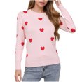 thumbnail image 2 of Yuyuzo Sweaters for Women Valentines Day Crewneck Long Sleeve Shirts Loose Casual Comfy Knit Pullover Tops, 2 of 6