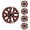 Red Lacquer & Black Lacquer, variant on 4Pcs Wheel Rims Cover,17 inch Universal Hubcap for Steel Wheel Rims Cover,Snap on Installation with Retention Rings,Red Lacquer & Black Lacquer