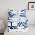 thumbnail image 5 of jejeloiu Coastal Sketch Beach Full Size Comforter Sets,Palm Chair Seascape Bedding Comforter Set For Boys,Blue White,Reversible,3 Pieces,1 Comforter and 2 Pillowcases, 5 of 7