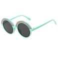 thumbnail image 2 of Lumistal Round Frame Sunglasses Retro Vintage Sun Glasses UV Protection Fashionable Lightweight Sun Glasses Photography Party Decoration Cute Sunglasses for Under 10 Years Old Green One Size, 2 of 2