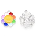 thumbnail image 2 of 10 pc Alloy Enamel Pendants Flower Platinum Colorful 18.5x16x1.5mm Hole: 1.6mm, 2 of 2