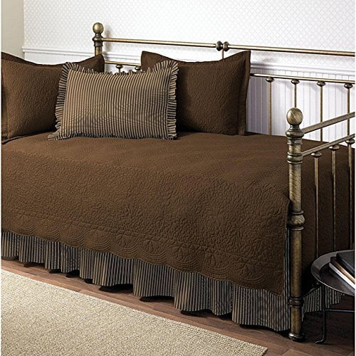 Trellis Chocolate Brown Cotton 5 Piece Daybed Bedding Set This