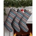 thumbnail image 3 of 3 Pcs Christmas Stockings,Multicolor Christmas Reindeer Pattern Stockings Christmas,14.8'' Xmas Stockings,Christmas Party Favors,Christmas Party Decorations,Christmas Stockings Personalized, 3 of 5