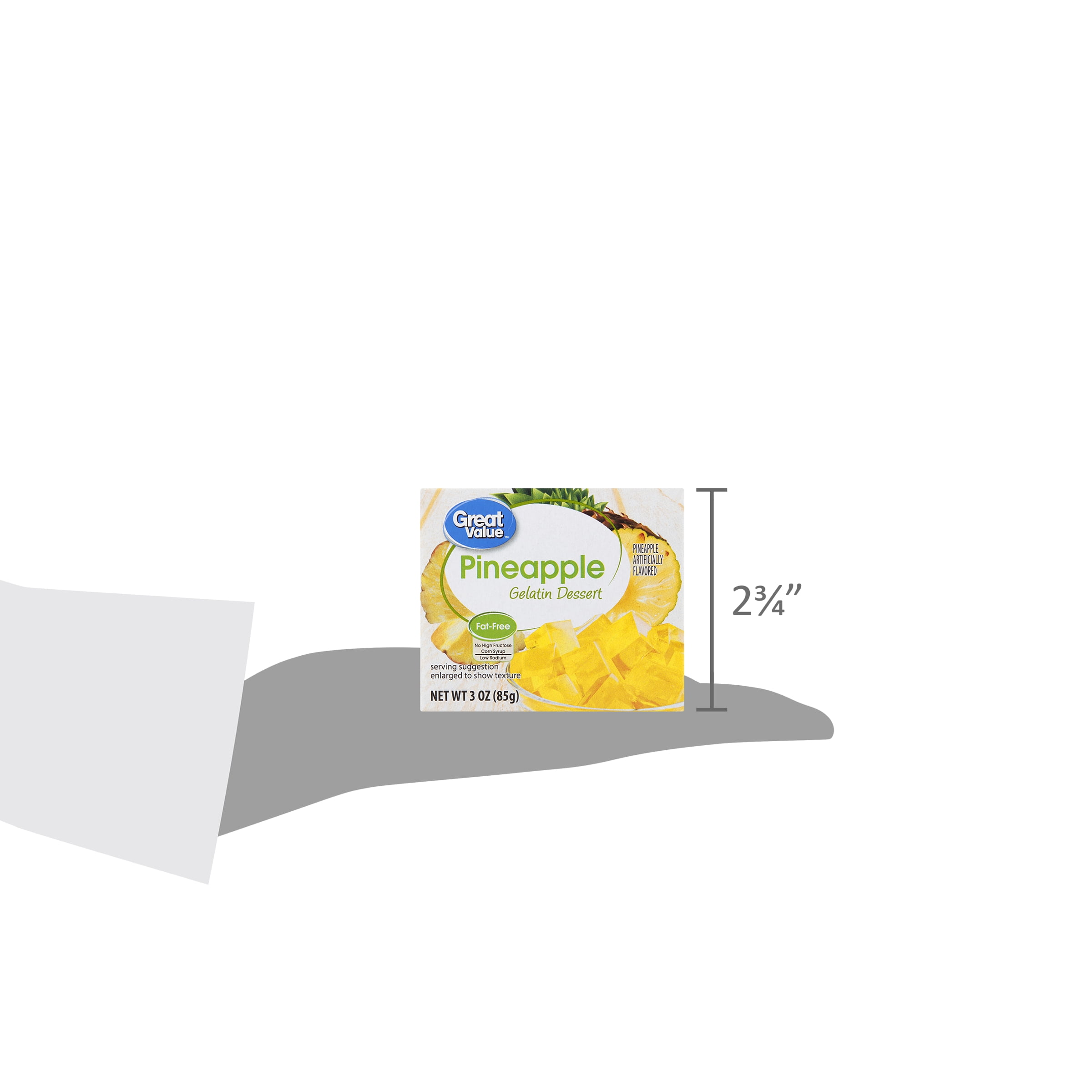 Great Value Pineapple Gelatin Dessert, 3 oz