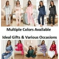 thumbnail image 5 of Luxurious Satin Pajama Set for Women - Long Sleeve Button Down Sleepwear with Pants,Valentine's Nightwear Gift Set,2 Piece Classic Loungewear,S-XL(Gray), 5 of 12