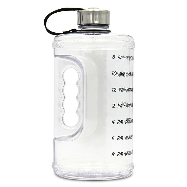 Bouteille d'Eau Motivation 2,2 L / 3,78 L avec Indicateur de Temps pour Plein Air Camping Randonnée Randonnée Mise en Forme Entraînement Sport