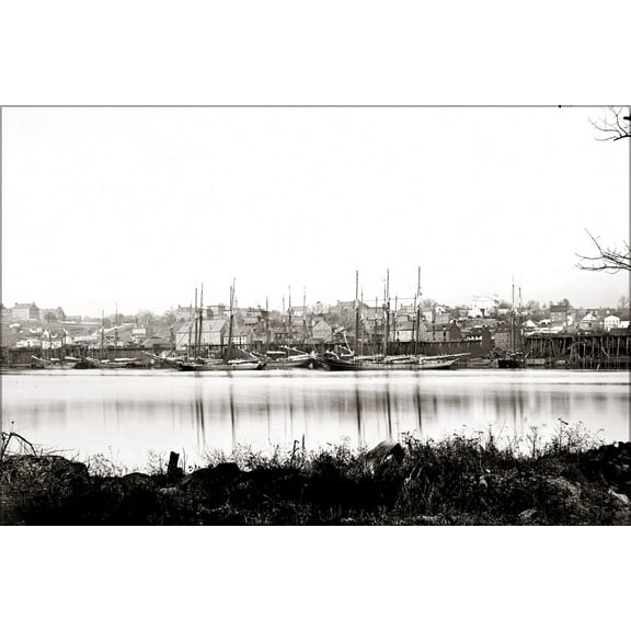 24"x36" Gallery Poster, Georgetown waterfront from Theodore Roosevelt Island 1865