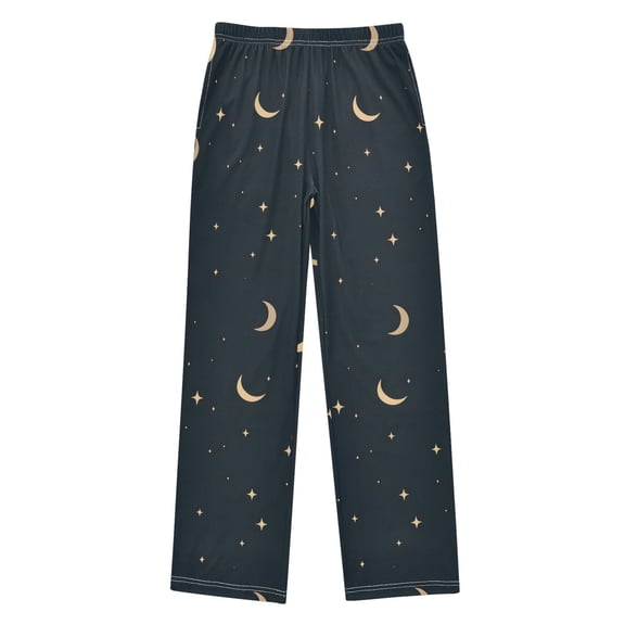 Stars and Moons Pattern Pajama Pants Soft Lightweight Lounge Pants Bottoms Sleep Pants Warm Comfy