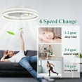 thumbnail image 5 of Cusp Barn 24" White Modern LED Chandelier Ceiling Fans with Light and APP Control, 6 Speed Bladeless, 5 of 11