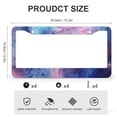 thumbnail image 3 of License Plate Frame Round Galaxy Glow Cosmic Blue Purple And Pink Marble License Plate Cover Front Plates Frames Car Tag Frame 2 Pieces Starry Sky Space And Galaxy Aluminum License Plate Cover, 3 of 6