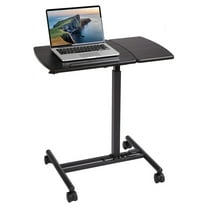 30" Height Adjustable Mobile Laptop Desk with Tilting Top - Rolling Standing Desk - Portable Workstation for Office, Classroom, Home - Movable Four Wheels - Adjusts 29" to 40" Tall-Black