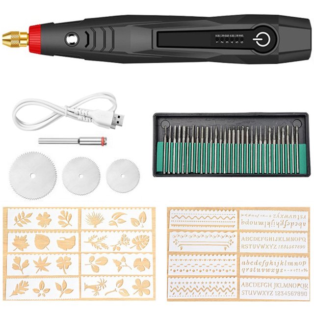 Muyoka Herramienta rotativa inalámbrica Velocidad ajustable Mini amoladora eléctrica Pluma de grabado recargable con 6 velocidades y protección contra sobrecarga para porcelana Piedra Vidrio Plástico Muyoka Hogar
