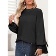 thumbnail image 4 of Women's Casual Long Sleeve Sweaters Loose Crewneck Knit Solid Pullover Sweater Jumper Tops, 4 of 6
