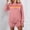Pink, variant on 2 Piece Outfits for Women Fashion Rainbow Print Long Sleeve Tops and Shorts with Contrast Trim Loungewear for Fall Winter womens 2 piece sets