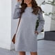 thumbnail image 4 of Vestido de manga larga Prolriy para mujer, cuello redondo, manga larga, suéter para mujer, vestido de cintura, vestidos de mujer DL, 4 of 4