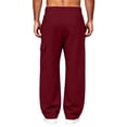 thumbnail image 4 of Homenesgenics Big and Tall Cargo Pants Men 2026 Casual Pockets Elastic Waist Sweatpants Work Trousers Wine XXXL, 4 of 7