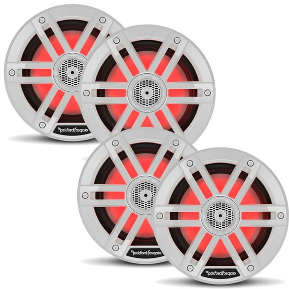 Rockford Fosgate 2 Pair M1-6 M1 Series 6” Color Optix Marine 2-Way System- 75 Watts Rms, 300 Watts Peak, White Grilles Included