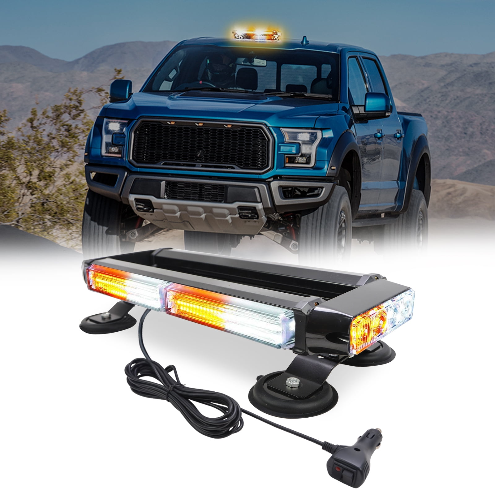 YOMTOVM 14.5" Emergency Strobe Lights COB LED Roof Top Amber