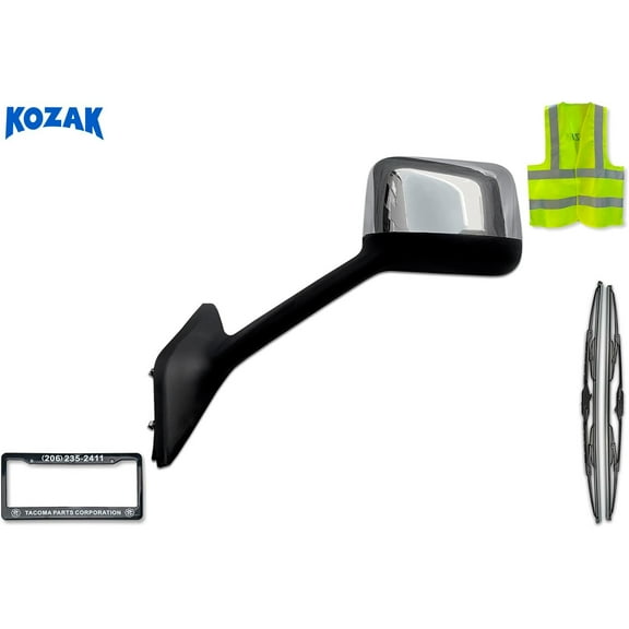 KOZAK Chrome Hood Mirror (Left Driver Side) compatible with International LT625