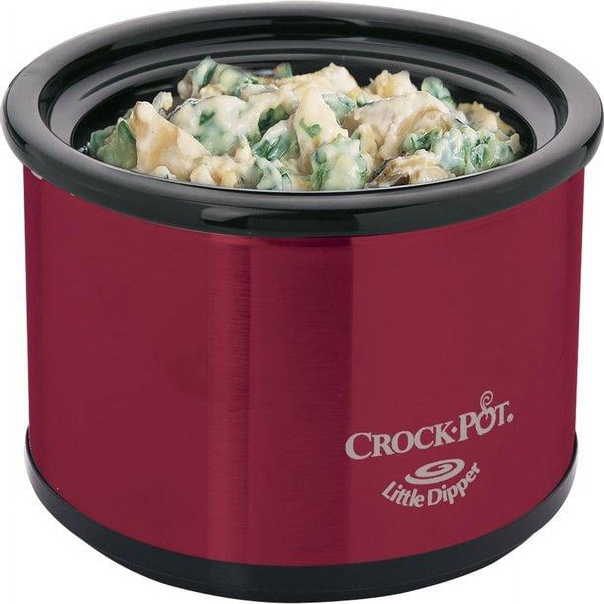 Courant Mini Slow Cooker Crock, with Easy Options 1.6 Quart Dishwasher Safe  Pot, Red