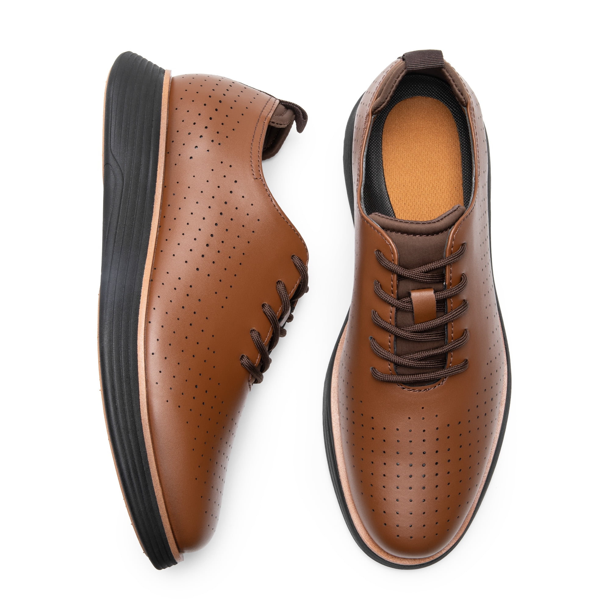 ⚡ Men\'s Grey Pu Max Flex Fashion Dress Sneakers Oxfords Classic Casual Shoes Mens Maxflex Fashion Dress Sneakers Oxfords Classic Casual  main image 4