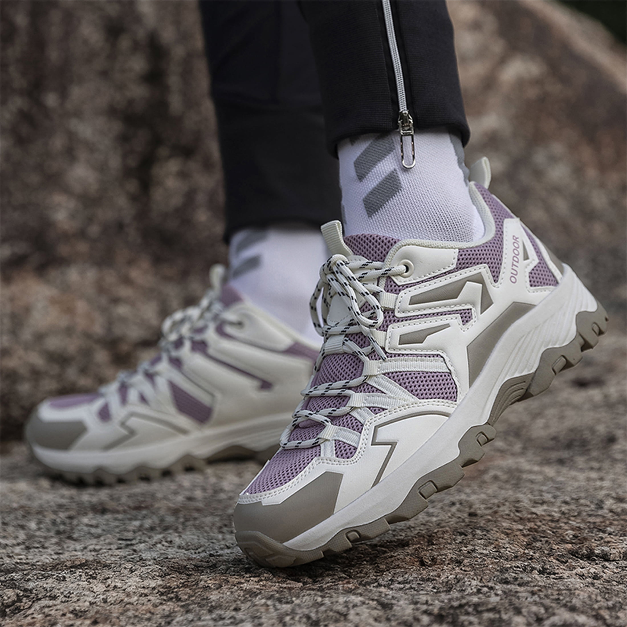 YOURDIARY Womens Mens Hiking Shoes Comfortable Breathable Anti-Slip Outdoor Hike Trekking Trails Shoe