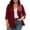Wine, variant on YSUEJPF Plus Size Blazers for Women 3/4 Sleeve Open Front Jacket Lapel Cardigan Casual Suit with Pockets