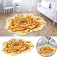 thumbnail image 4 of Floral Area Rugs Peony Flower Shape Area Rugs Non-Slip Rugs Floral Shaggy Carpet Bath Mat for Dorm Preppy Room Decor, Orange, 2'x2', 4 of 7