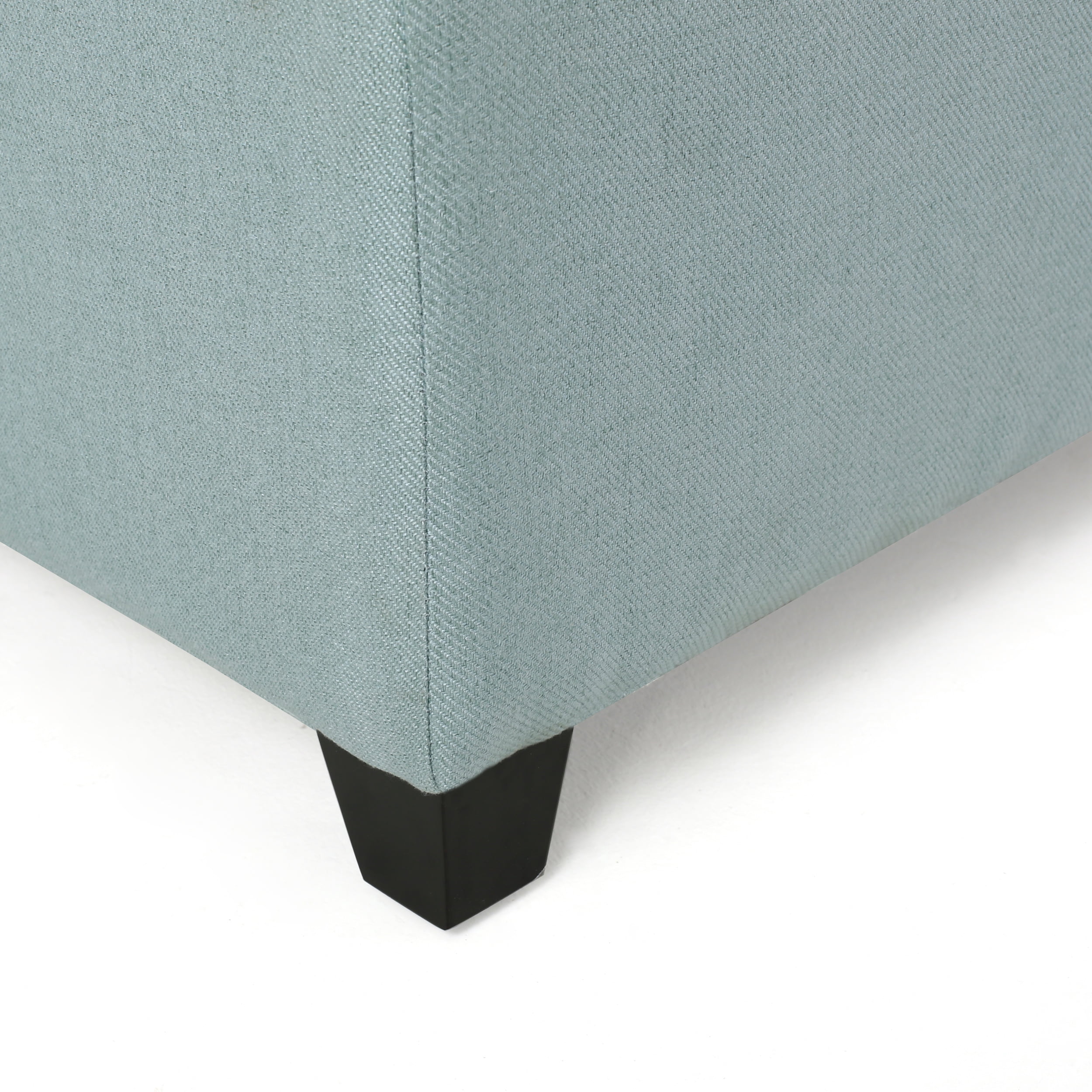 Noble House Hampton Light Blue Fabric Stoarge Ottoman