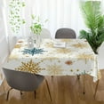 thumbnail image 6 of Snowflakes Rectangle Tablecloth Waterproof Polyester Table Clothative Stain Resistant & Wrinkle Resistant Washable Table Cover for Dining Table/Party/Camping 60x90 Inch Decor Gift, 6 of 7