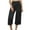 Black, variant on Quinlirra womens capris for summer Wide Leg Pants For Women Casual Summer Elastic High Waist Beach Cropped Pants Loose Trousers