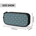thumbnail image 4 of TEQUAN Large Capacity Pencil Case, Pink Flowers Green Leaves Pattern Pencil Pouch 2 Compartments Pencil Bag (Black), 4 of 7